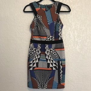 TopShop Geometric Bodycon Sleeveless Dress